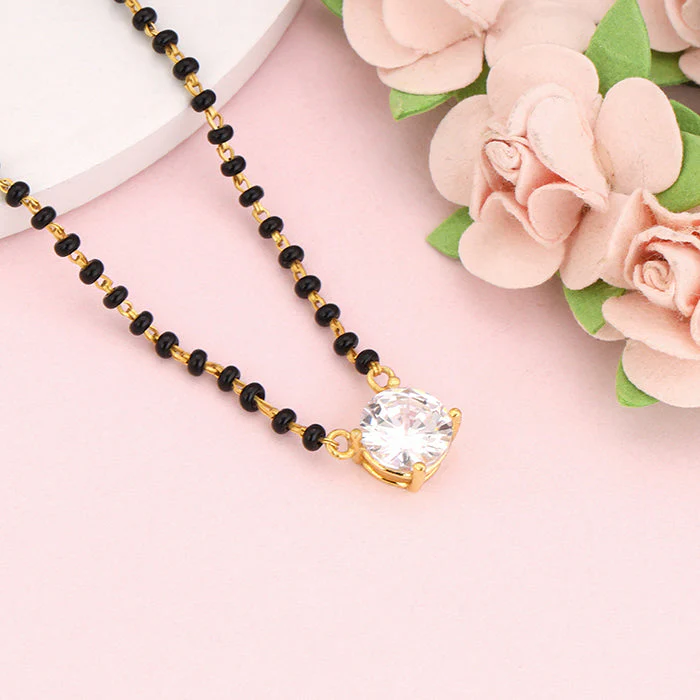 Golden Classic Solitaire Mangalsutra - Image 2