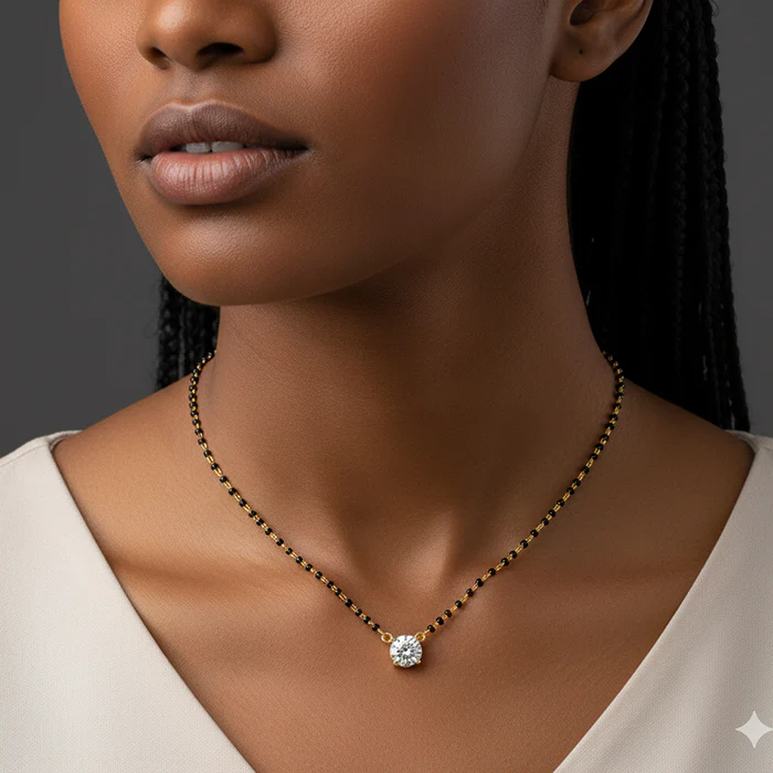 Golden Classic Solitaire Mangalsutra - Image 7
