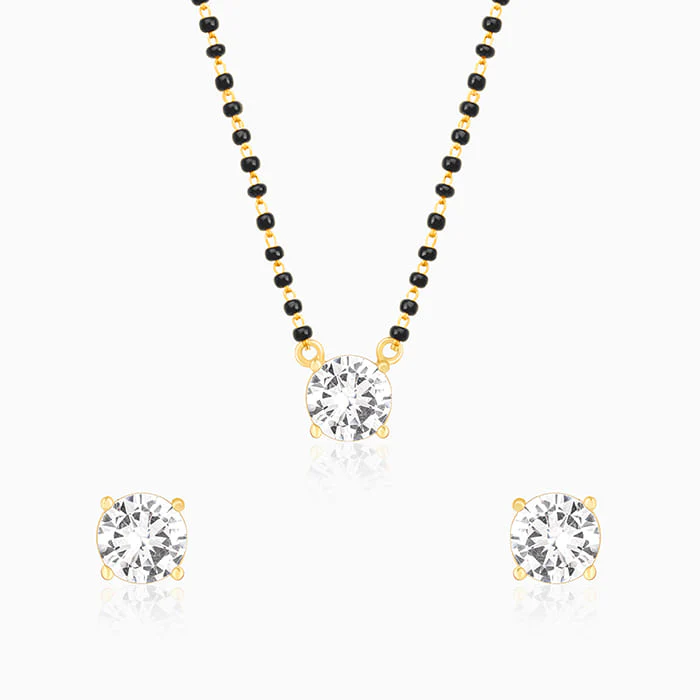 Golden Classic Solitaire Mangalsutra Set