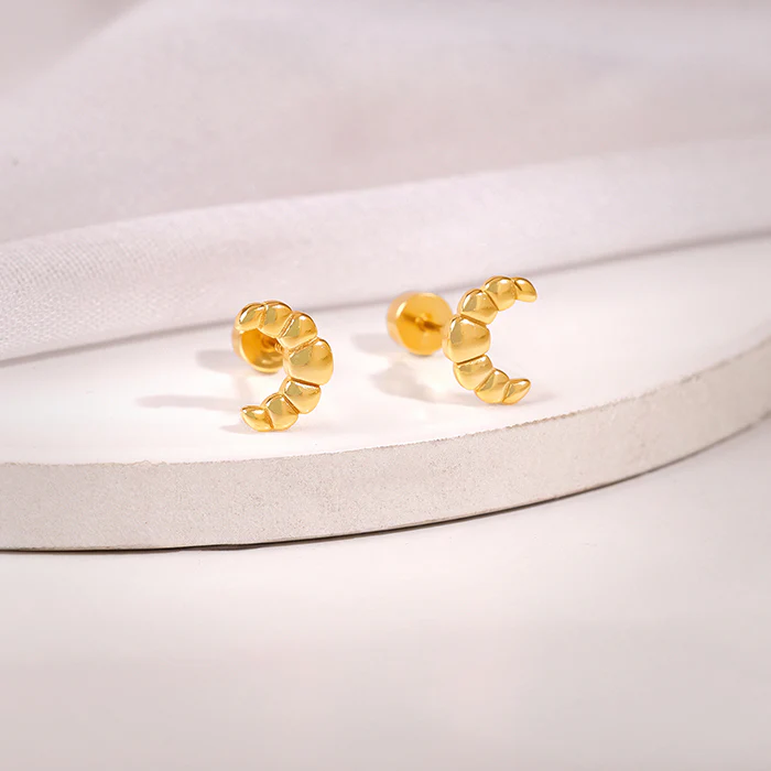 Golden Croissant Ear Piercings - Image 2