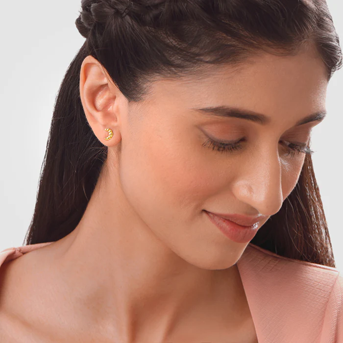Golden Croissant Ear Piercings - Image 3
