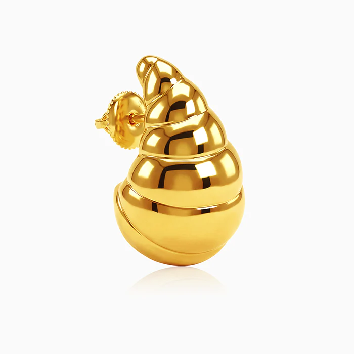 Golden Crossiant Dome Earrings - Image 4