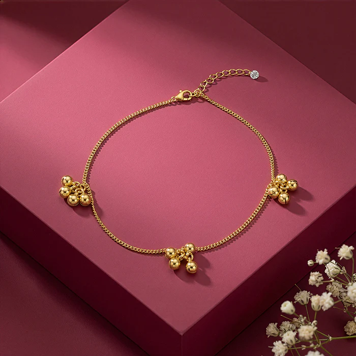 Golden Cute Orb Anklet - Image 2