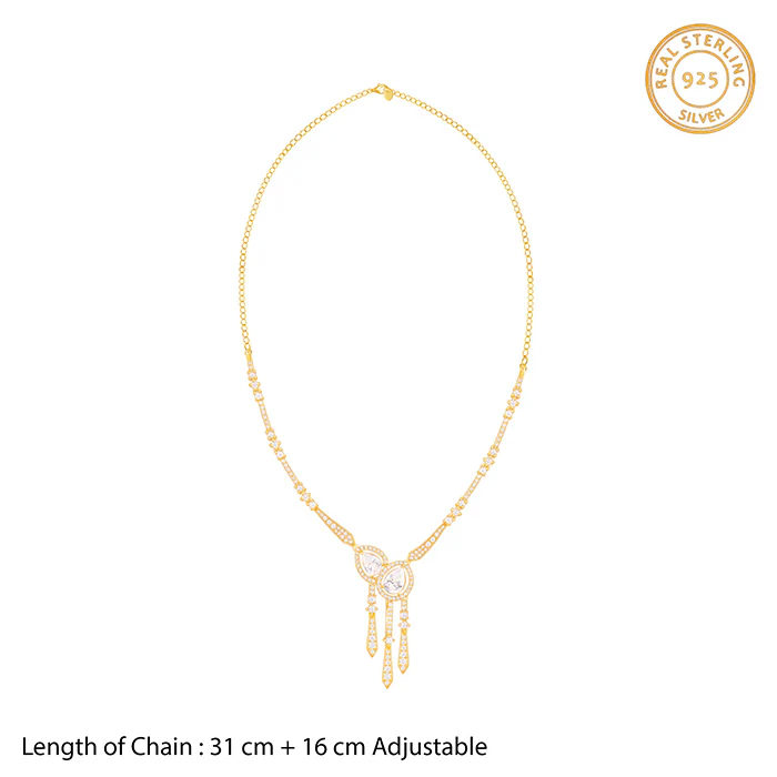 Golden Dazzle Drop Sautoir Necklace - Image 4