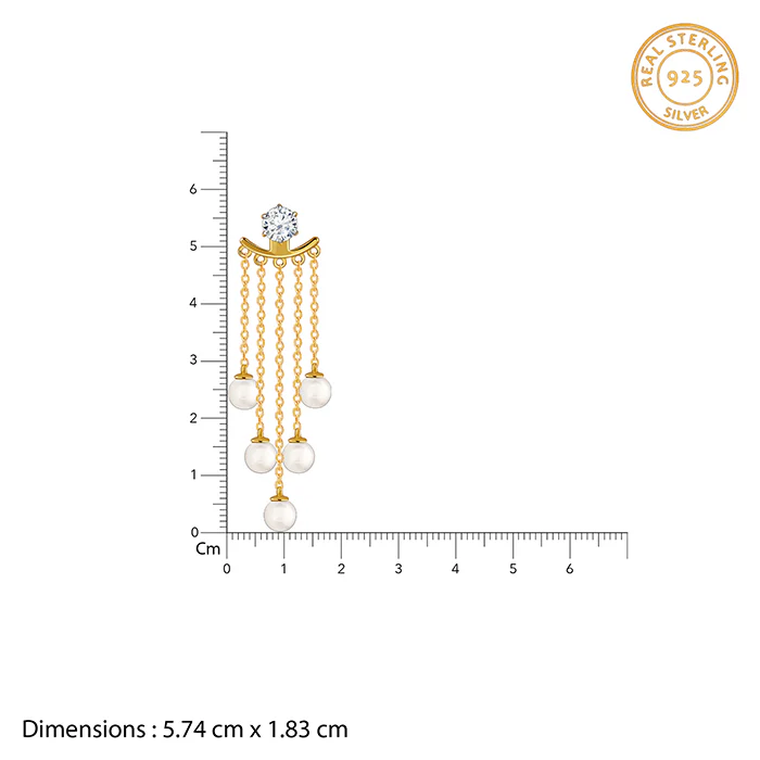 Golden Demi Pearl Ear Jacket - Image 8