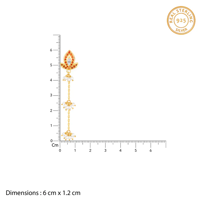 Golden Diana Dangler Earrings - Image 5