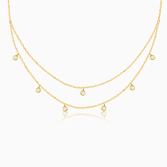 Golden Dual Layer Zircon Necklace - Image 2