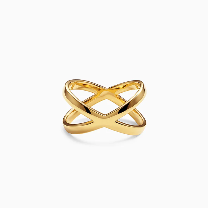 Golden Elliptical Ring (Size 12)
