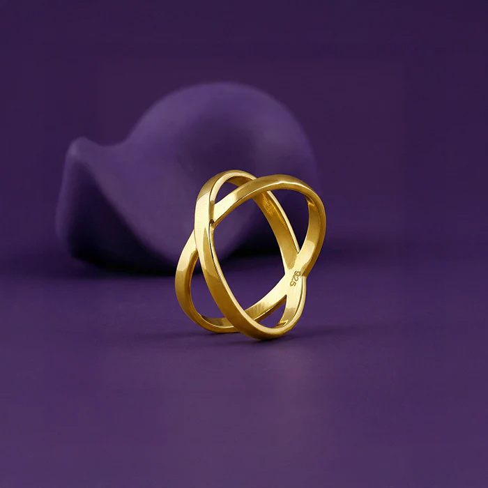 Golden Elliptical Ring (Size 12) - Image 2