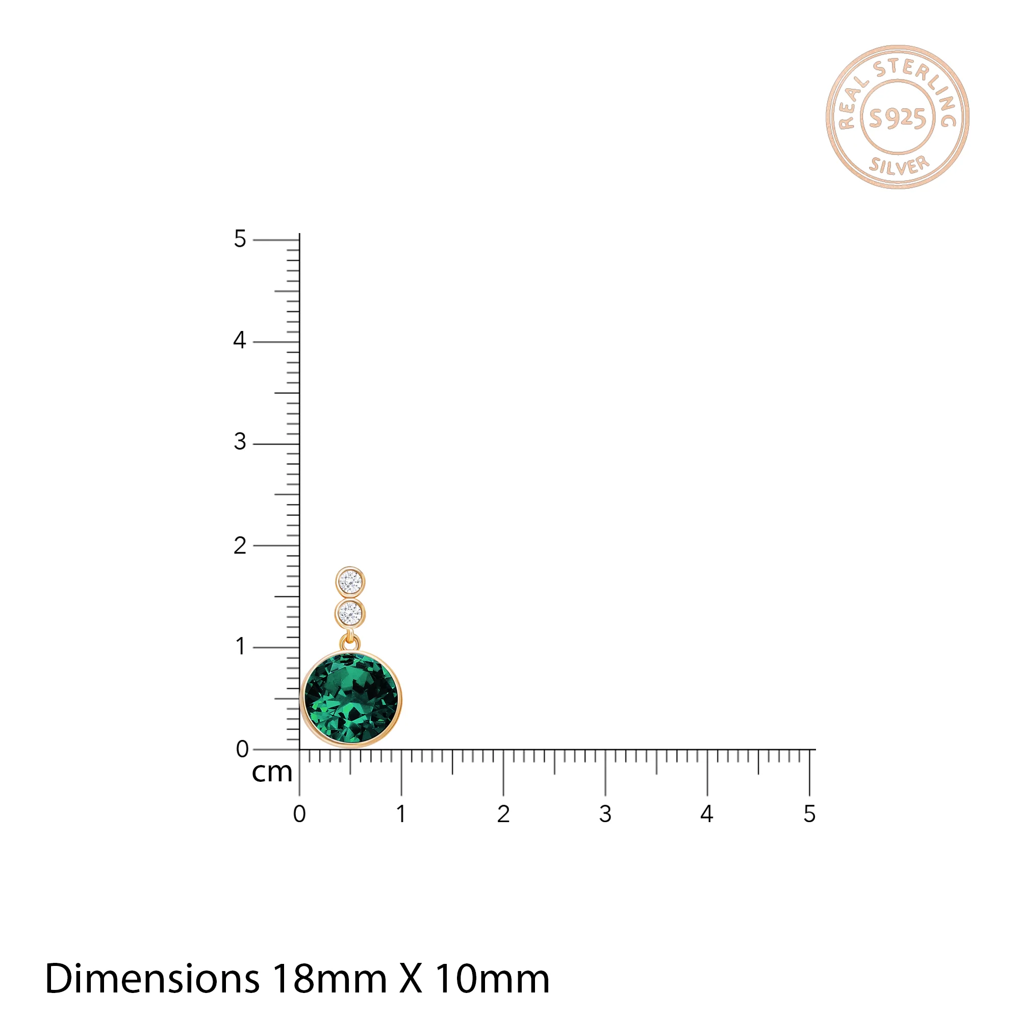 Golden Emerald Green Sphere Earrings - Image 4