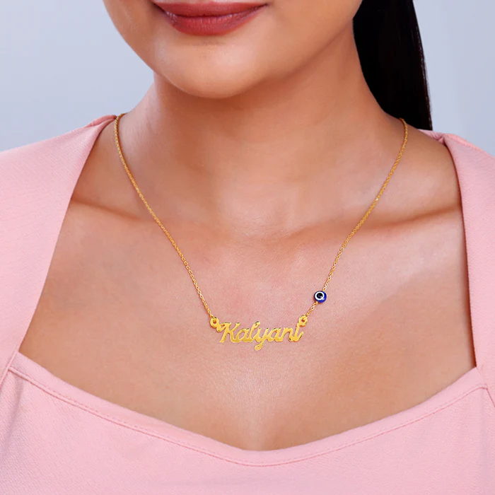 Golden Evil Eye Personalised Name Necklace - Image 3