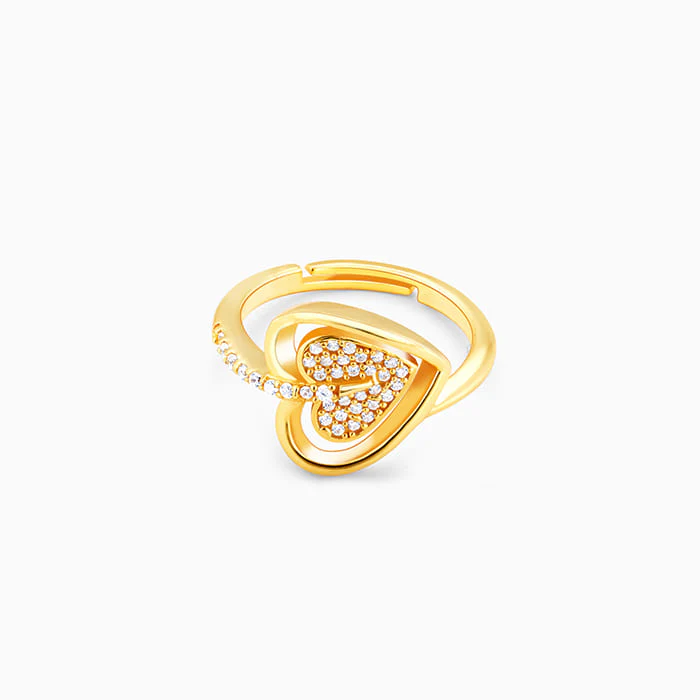 Golden Falling For Your Heart Ring