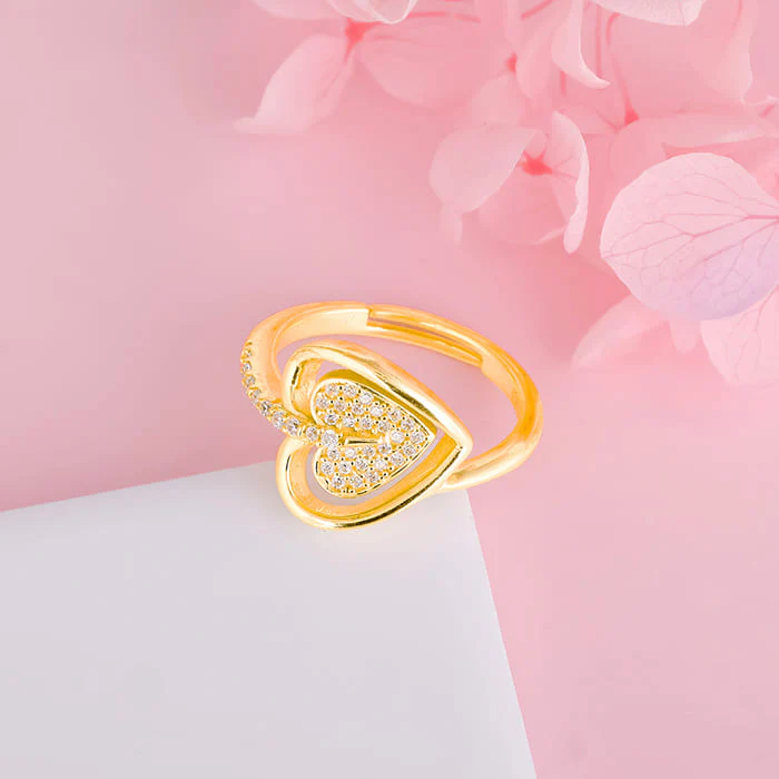 Golden Falling For Your Heart Ring - Image 2