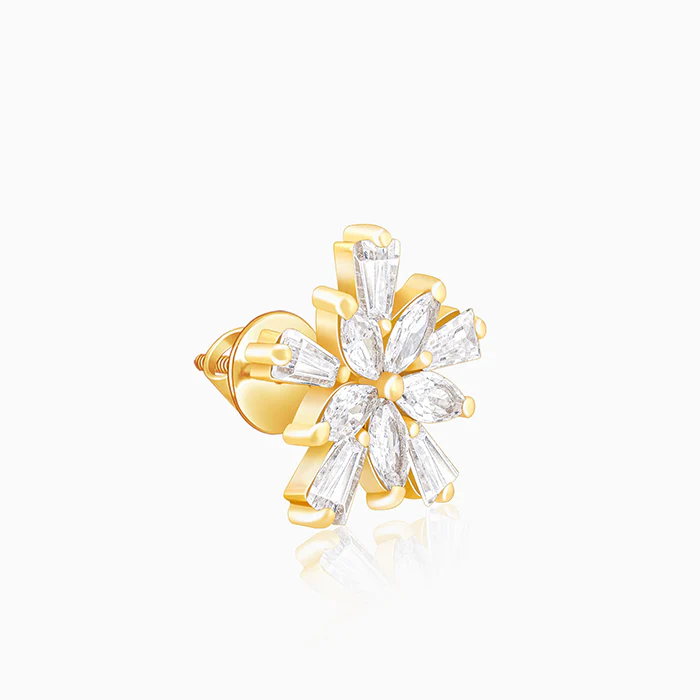 Golden Floral Radiance Earrings - Image 4