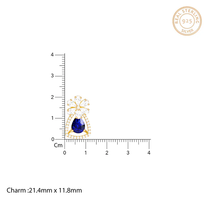 Golden Forever In Blue Earrings - Image 3