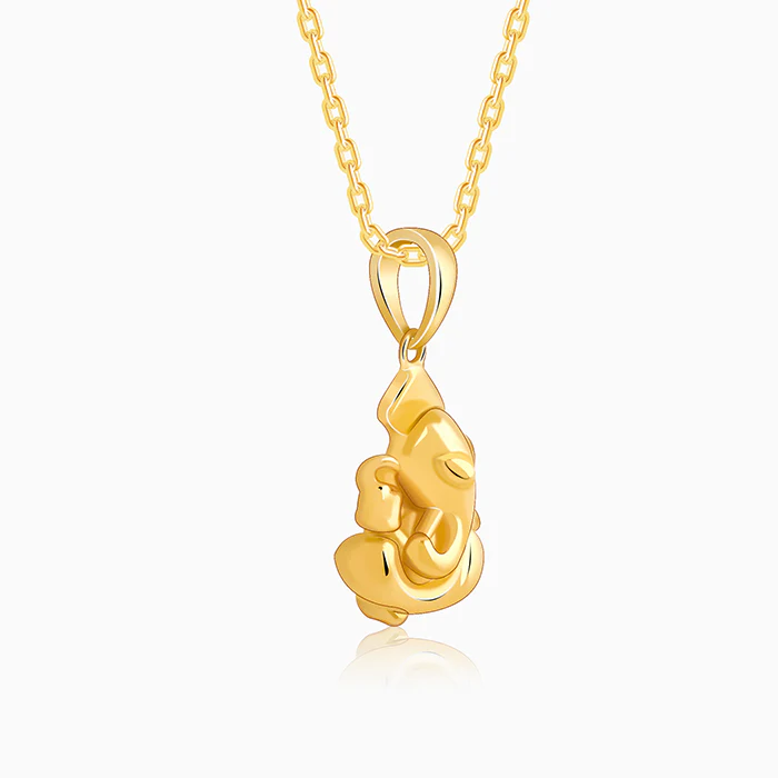 Golden Ganapati Pendant With Link Chain - Image 4
