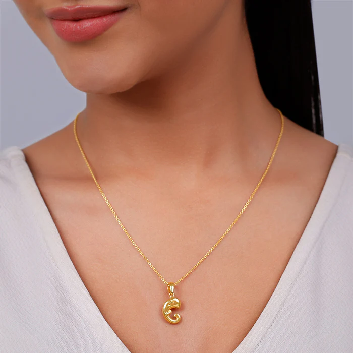 Golden Ganpati Trunk Pendant With Link Chain - Image 3