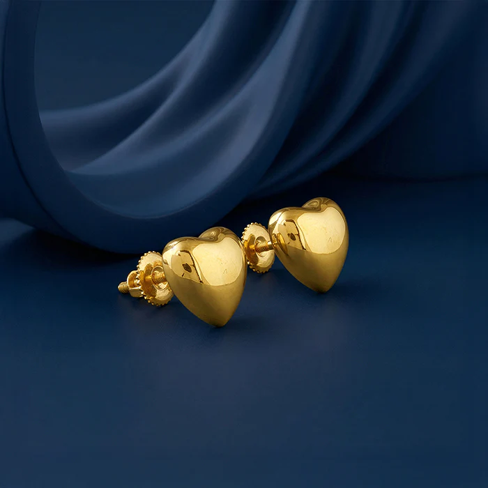 Golden Gentle Heart Studs - Image 2