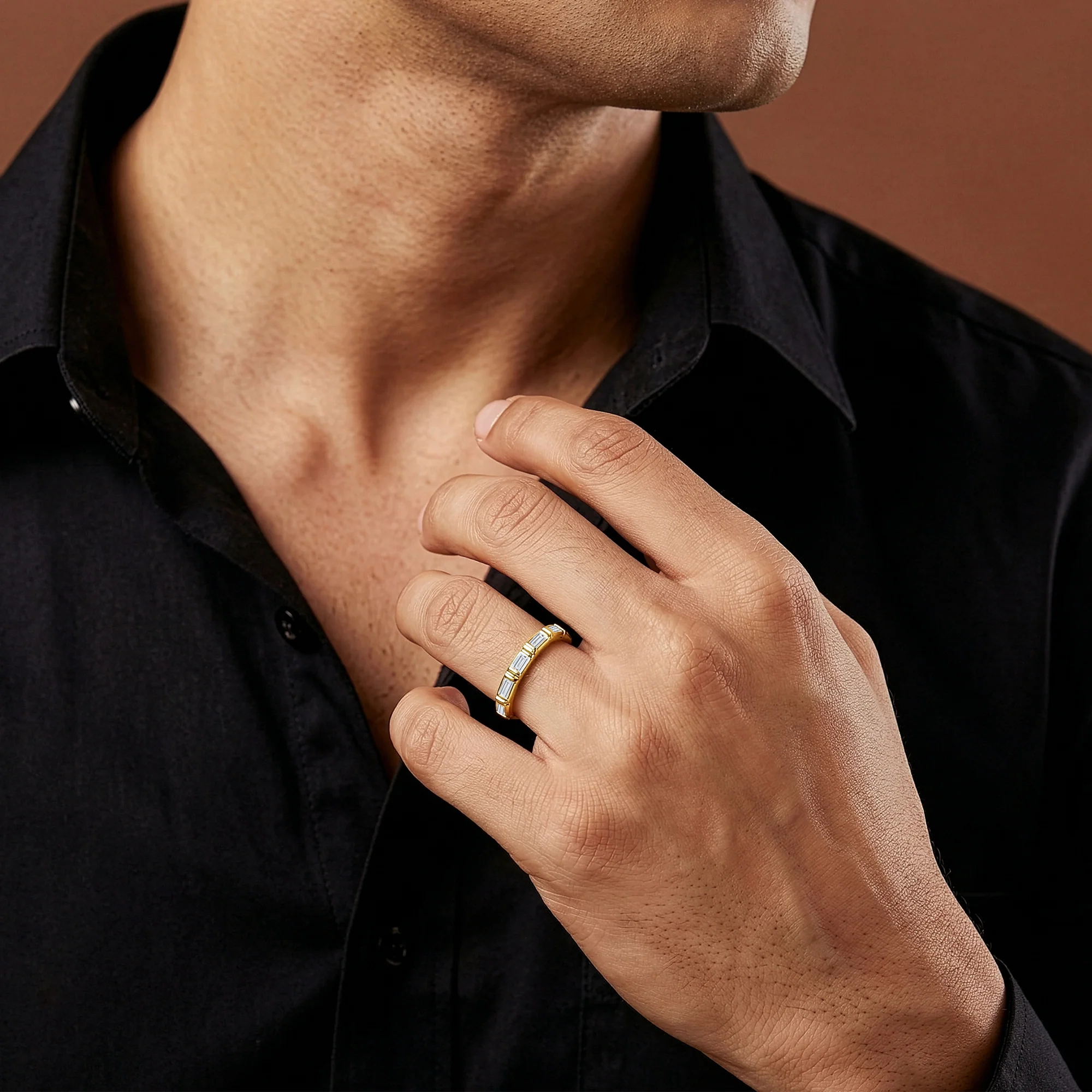 Golden Geometric Band For Him (Size 20) - Image 3