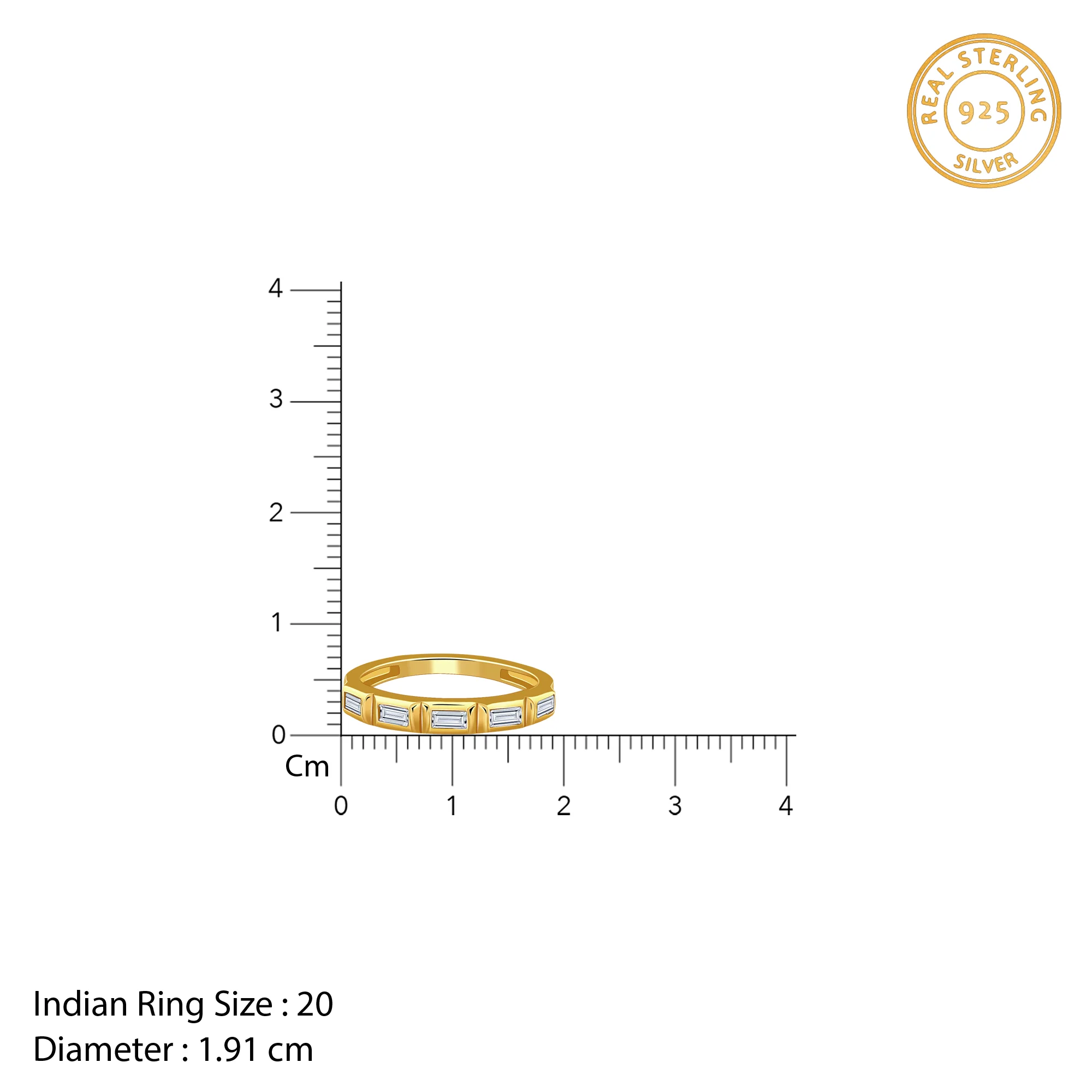 Golden Geometric Band For Him (Size 20) - Image 4
