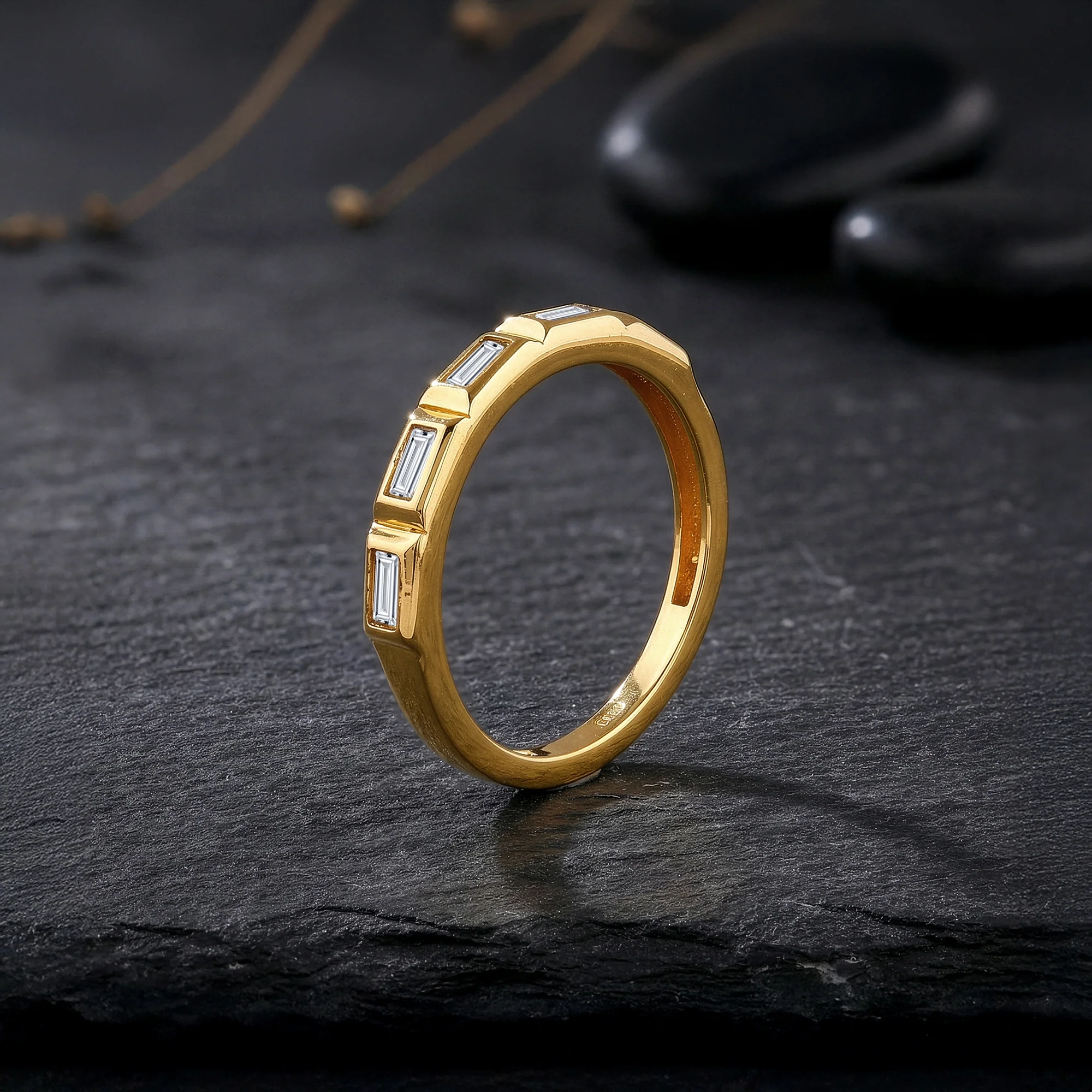 Golden Geometric Band For Him (Size 24) - Image 2