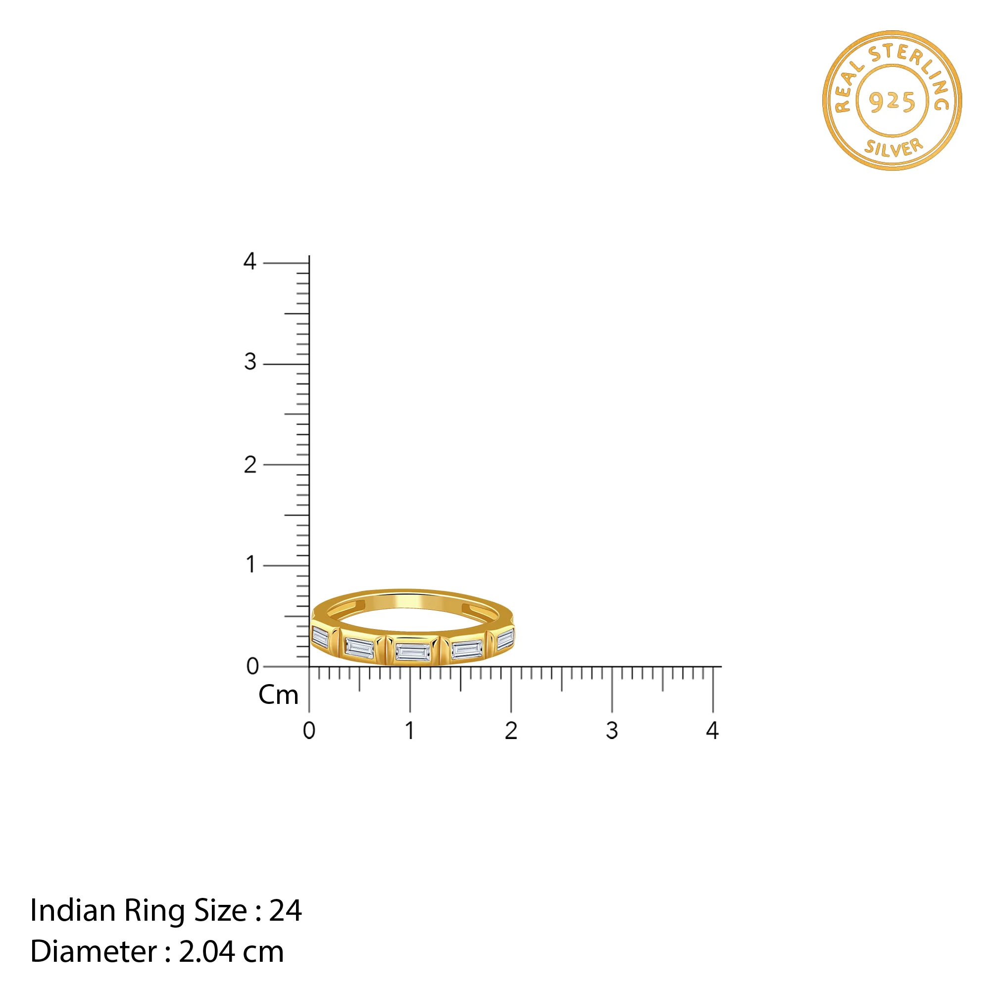 Golden Geometric Band For Him (Size 24) - Image 4