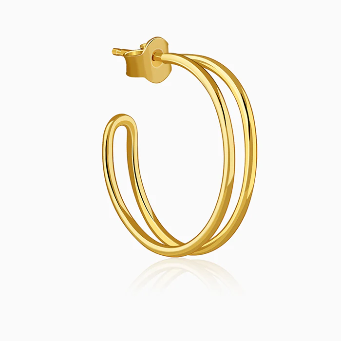 Golden Glamorous J Hoop Earrings - Image 4