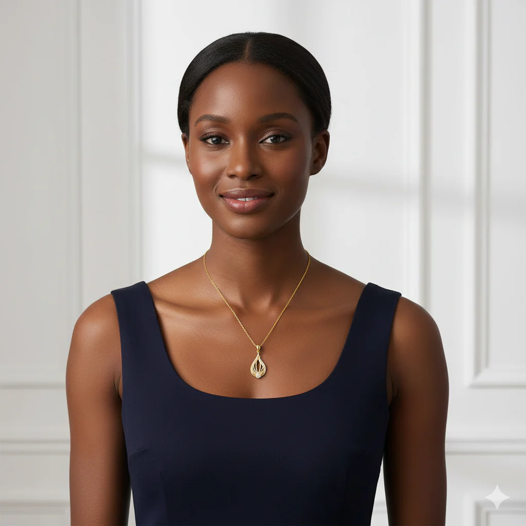 Golden Glint Pendant With Link Chain - Image 6