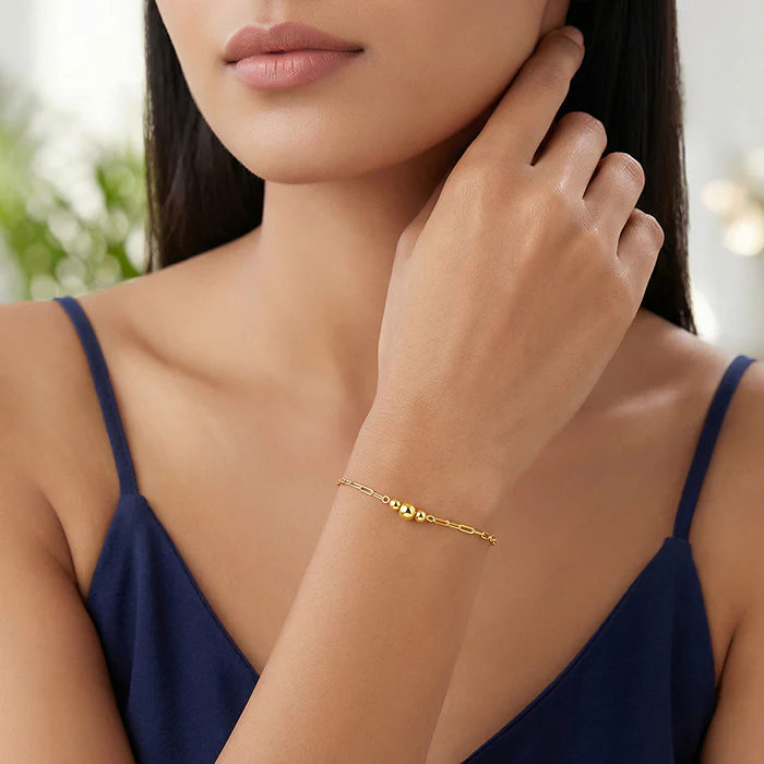 Golden Glowing Beads Bracelet - Image 3