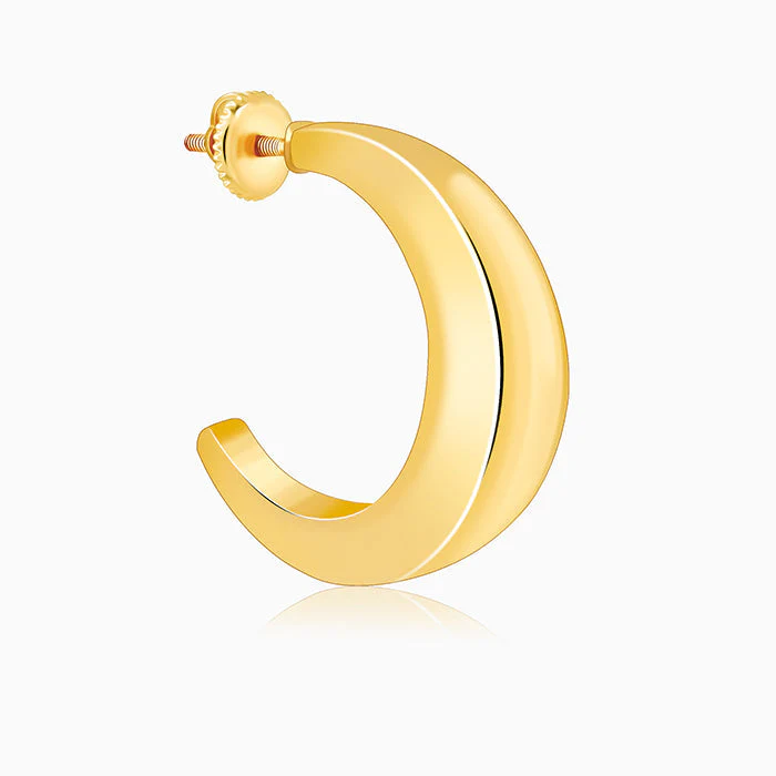 Golden Half Moon Earrings - Image 4