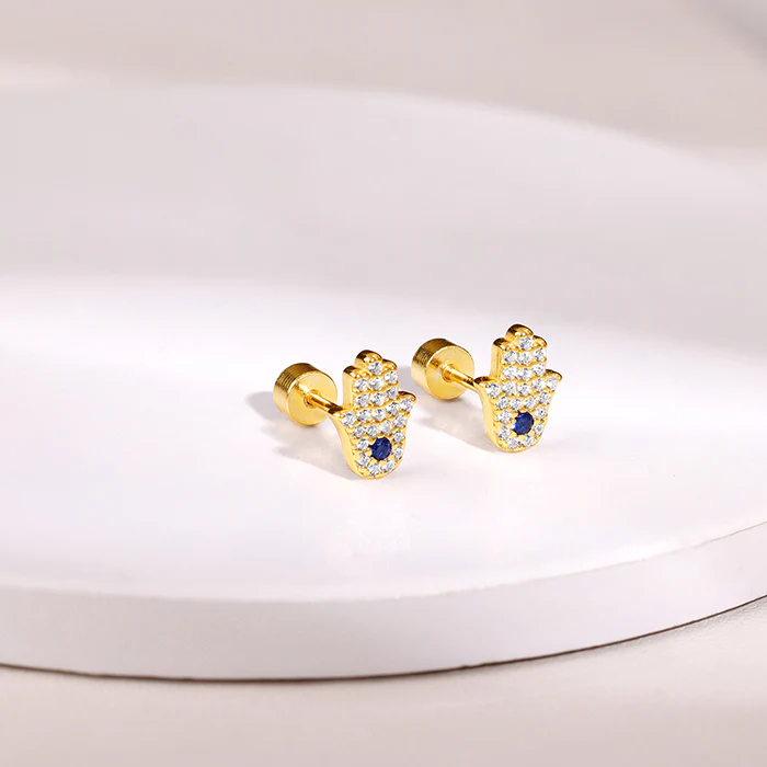 Golden Hamsa Ear Piercings - Image 2