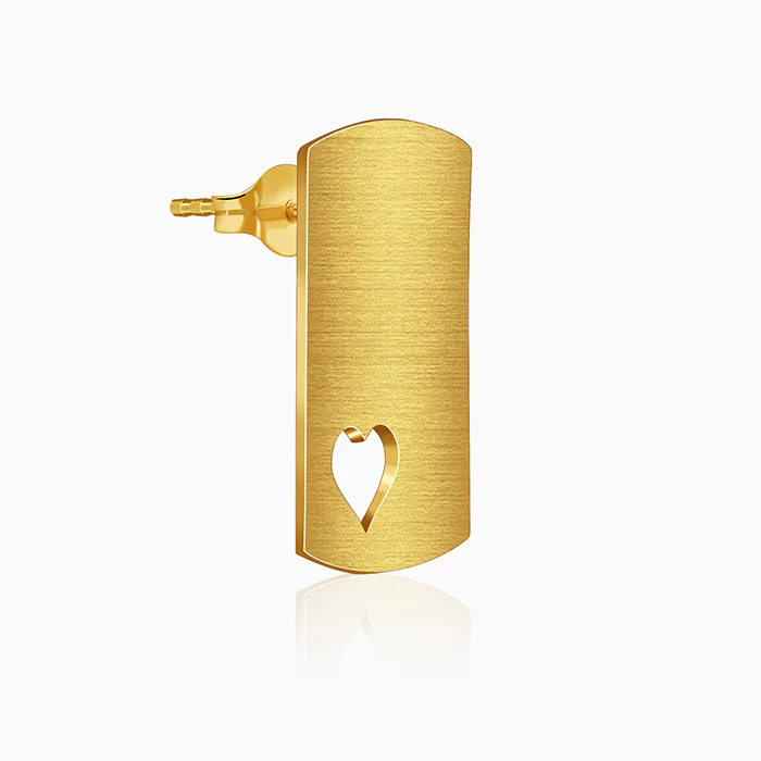 Golden Heart Aura Stud Earrings - Image 4
