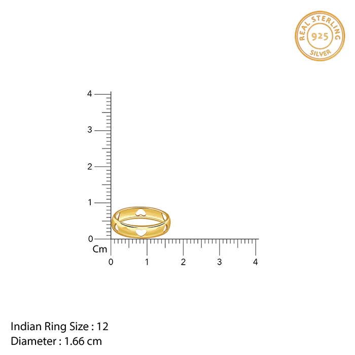 Golden Heart Cutout Band Set Ring - Image 4