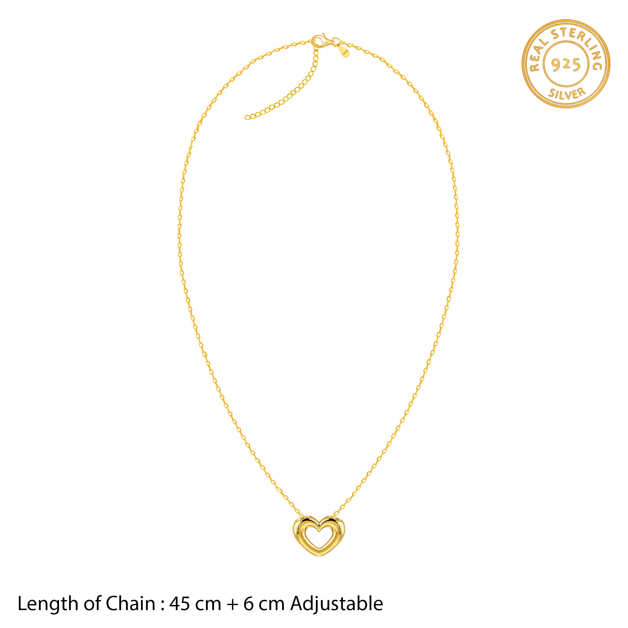 Golden Heart Pendant With Link Chain - Image 6