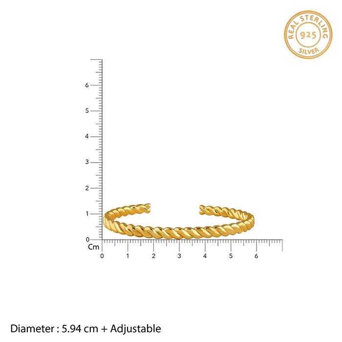 Golden Helix Twist Cuff Bracelet - Image 5
