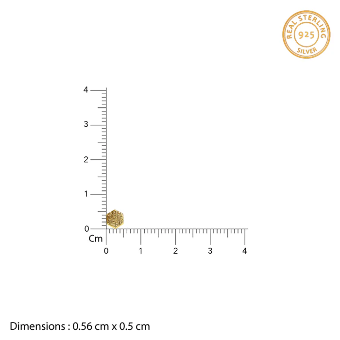 Golden Hexagon Stud Earrings - Image 4
