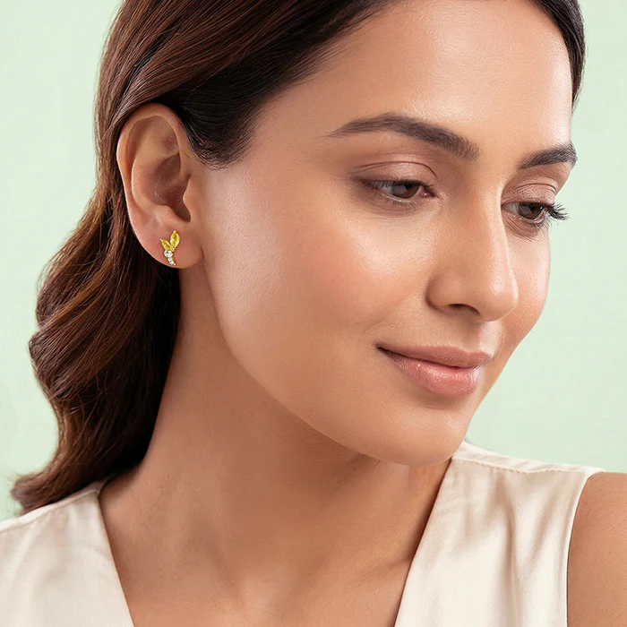 Golden Honey Stud Earrings - Image 3
