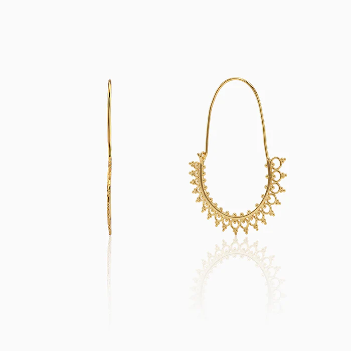 Golden Indian Hoop Earrings
