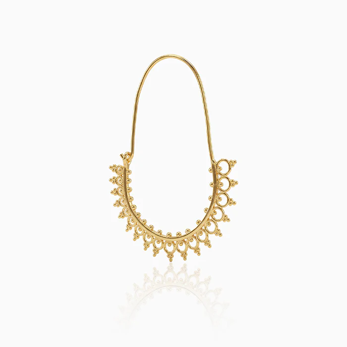 Golden Indian Hoop Earrings - Image 4
