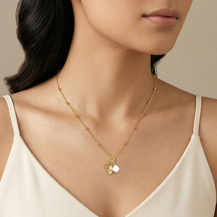 Golden Julia Charm Necklace - Image 3