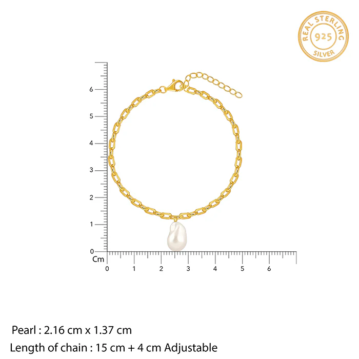 Golden Katharine Pearl Bracelet - Image 4