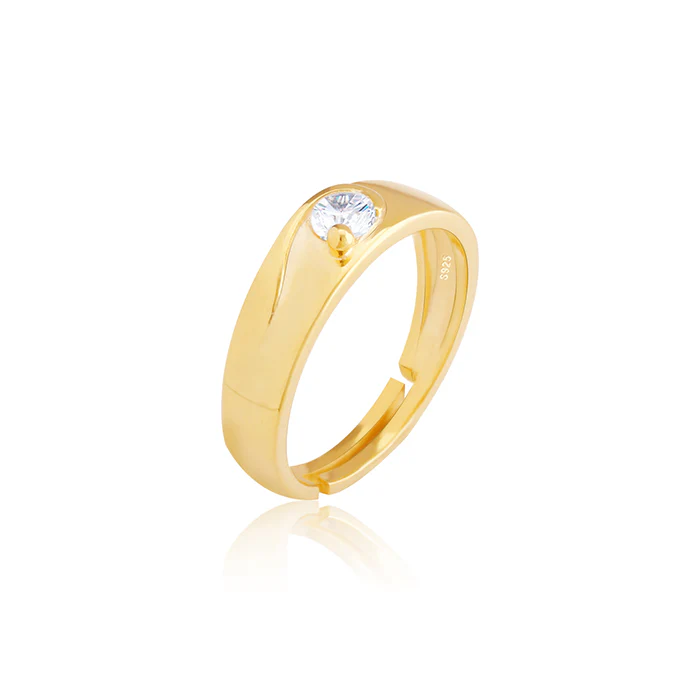 Golden Glowing in Love Couple Rings - Image 3