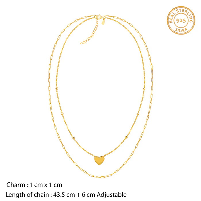 Golden Layered Love Necklace - Image 4
