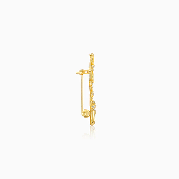 Golden Leafy Moment Brooch For Him - Image 5