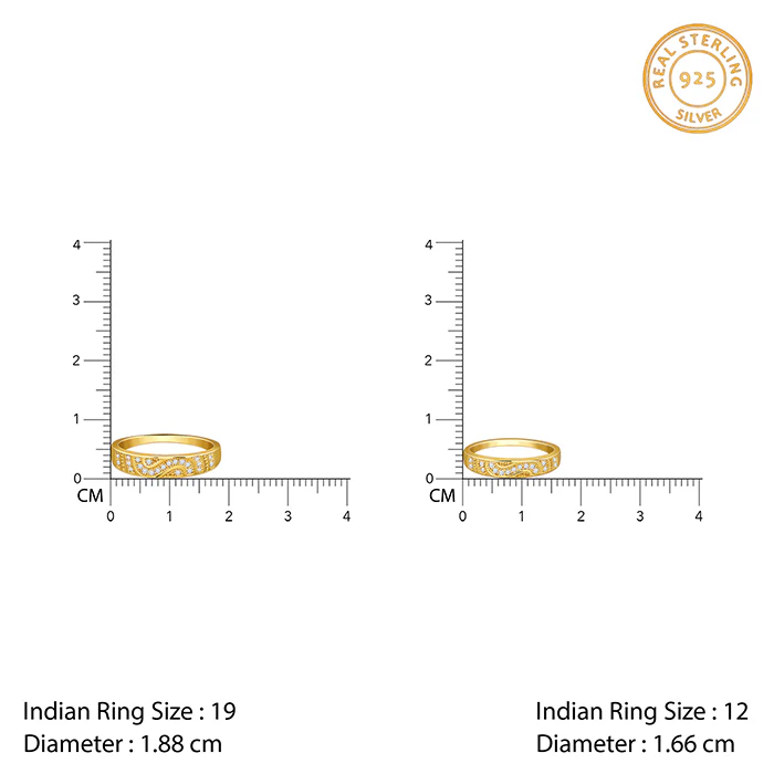 Golden Love in Wave Couple Rings - Image 4