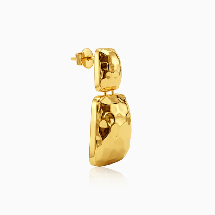 Golden Luxe Hammered Earrings - Image 4