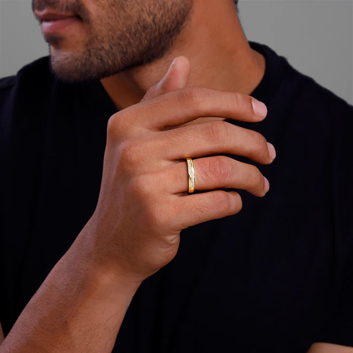 Golden Modest Leader Ring For Him - Image 3