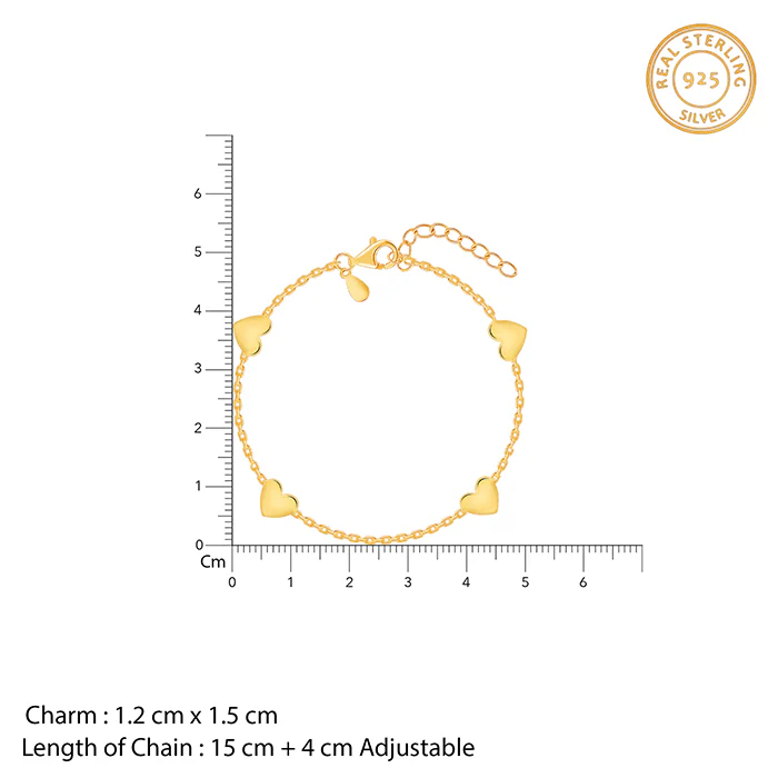 Golden Multiple Heart Bracelet - Image 4