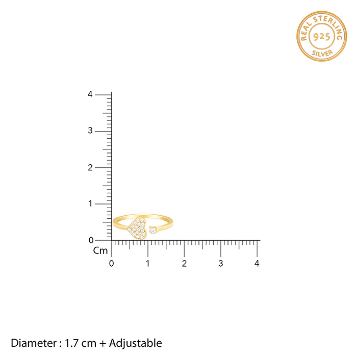 Golden Open Heartbeat Ring - Image 5
