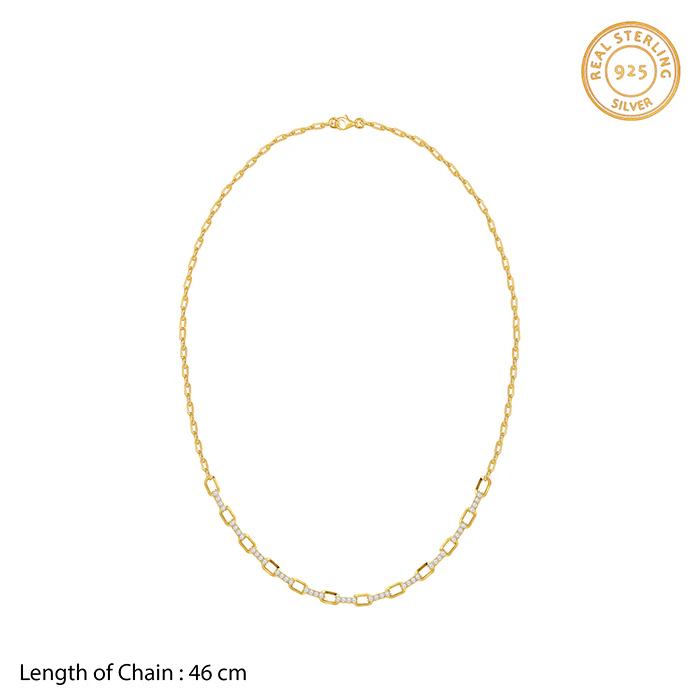 Golden Paperclip Link Chain Necklace - Image 4